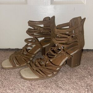 Dolce Vita Tan Strappy Block Heel Sandals